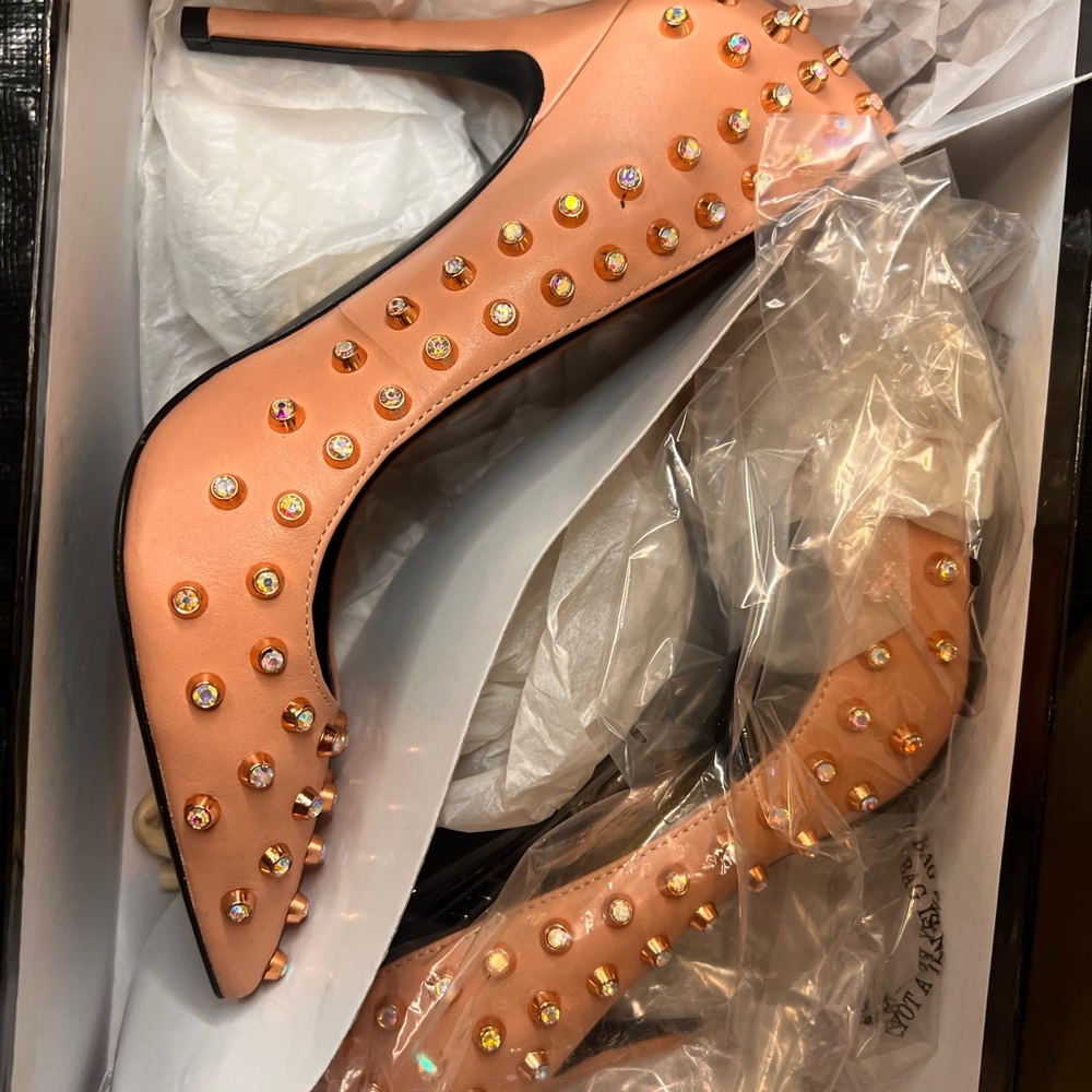 Boutique 9 Orange Studded Heels